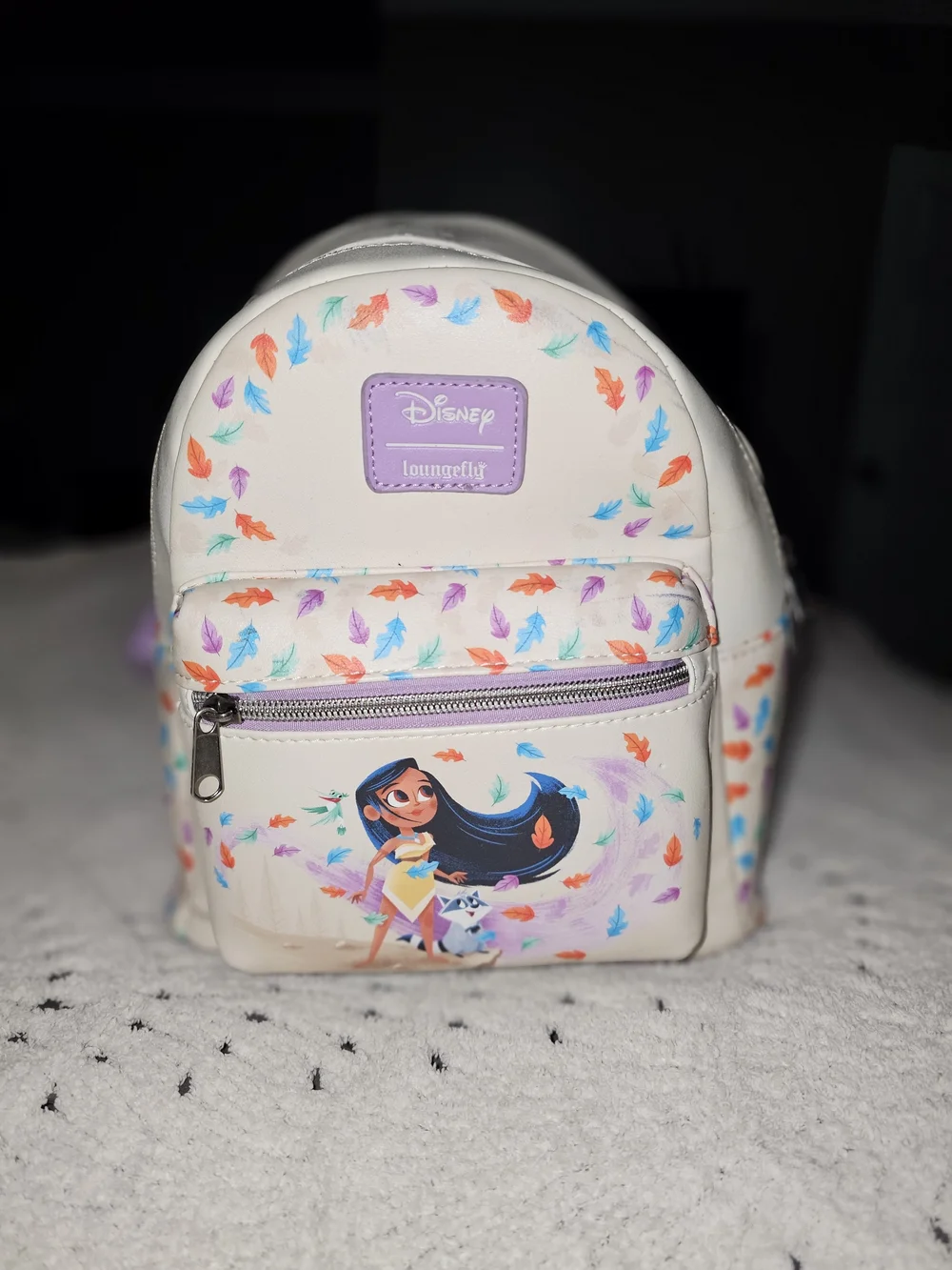 Loungefly Kids Mini Backpack - White with Multicolor Feathers